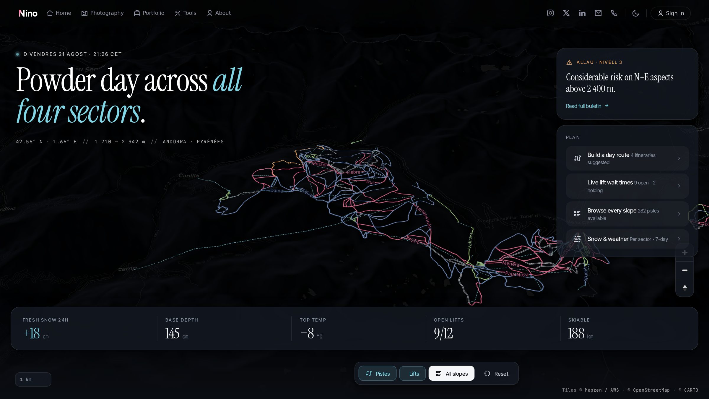 Grandvalira live map — screenshot